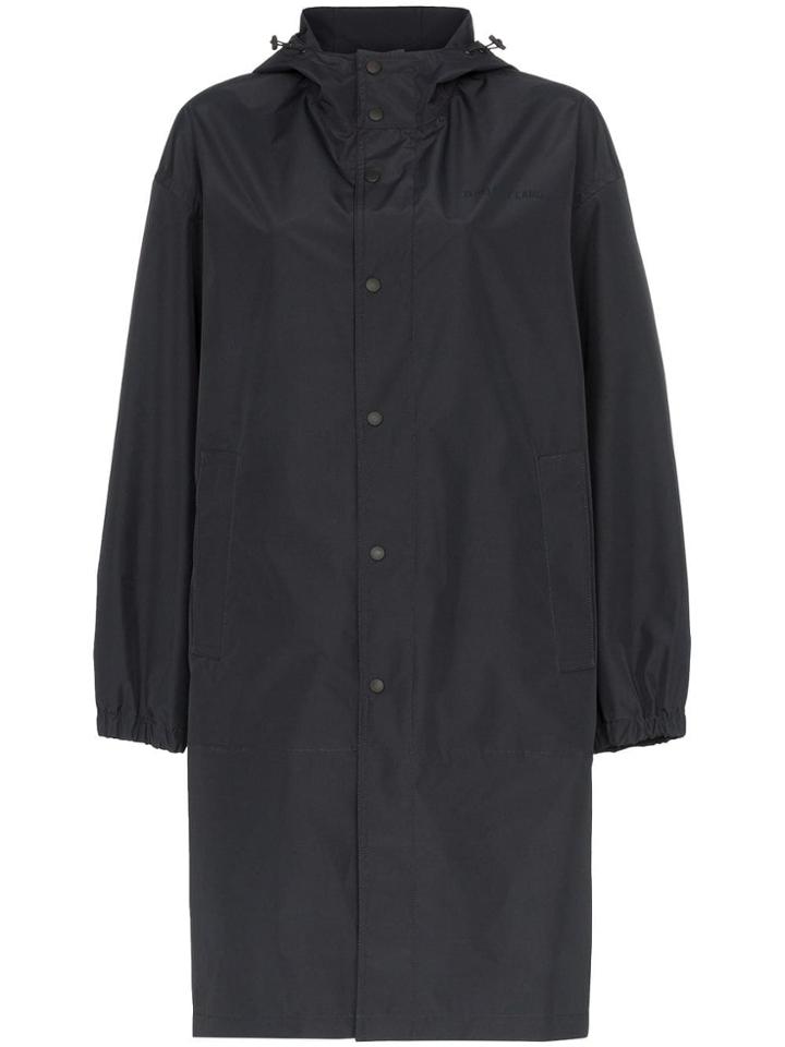 Helmut Lang Hooded Mid-length Raincoat - Black