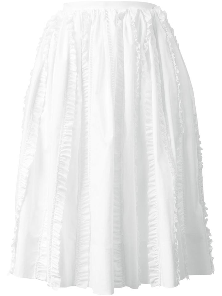 Rochas Frill Trim Midi Skirt - White