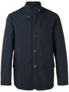 Fay - Buttoned High Collar Jacket - Men - Cotton/polyamide/polyester/polyurethane - Xxl, Blue, Cotton/polyamide/polyester/polyurethane