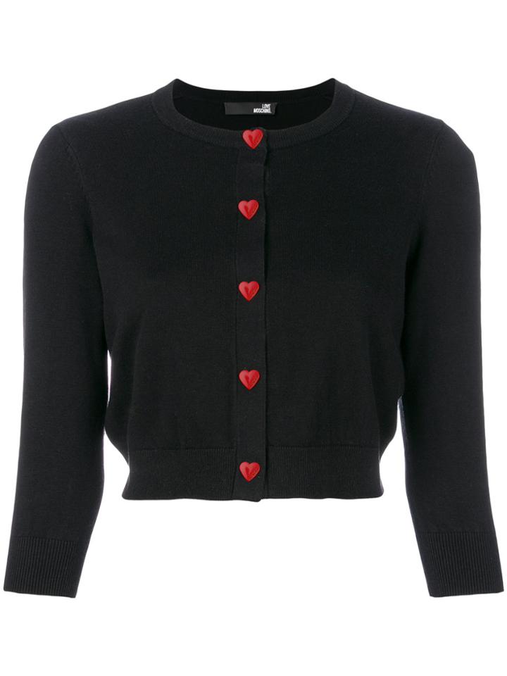 Love Moschino Heart Buttons Cardigan - Black
