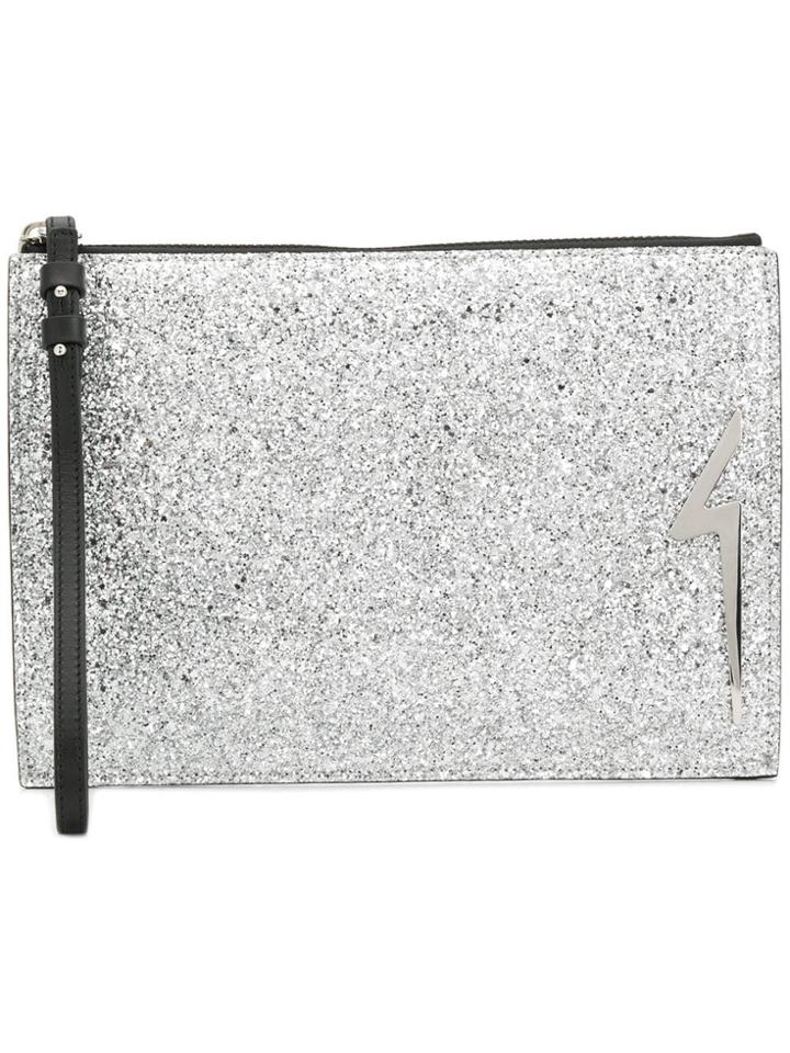 Giuseppe Zanotti Design New Thunder Clutch - Silver