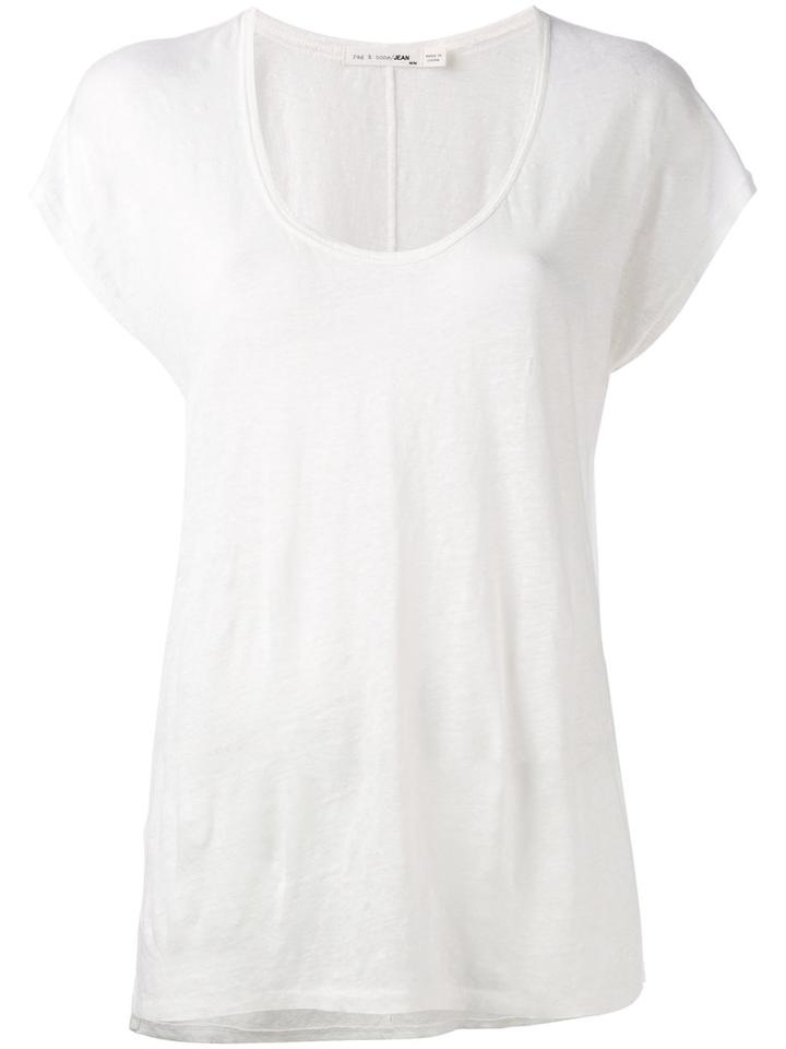 Rag & Bone Classic T-shirt, Women's, Size: Large, White, Linen/flax