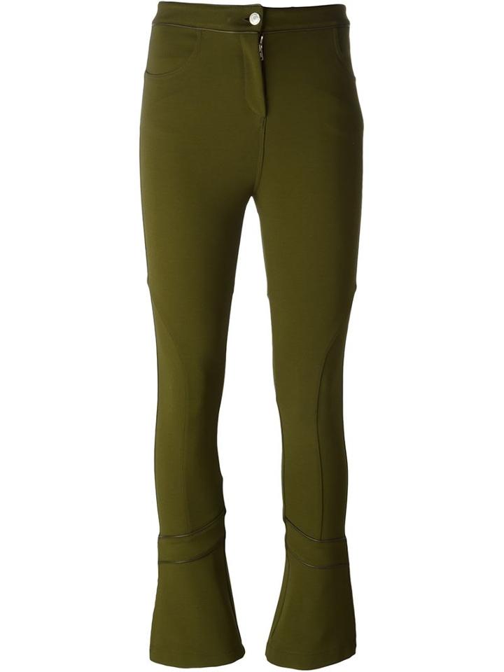 Givenchy Flared Trousers, Women's, Size: 34, Green, Viscose/polyamide/spandex/elastane/lamb Skin