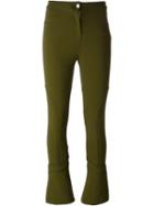 Givenchy Flared Trousers, Women's, Size: 34, Green, Viscose/polyamide/spandex/elastane/lamb Skin