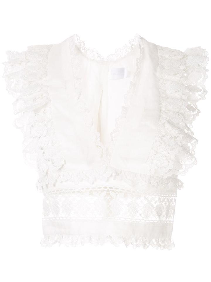 Zimmermann Wayfarer Panelled Flutter Top - White