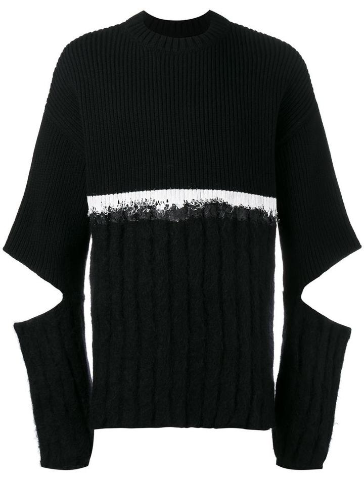 Helen Lawrence Split Sleeve Jumper, Men's, Size: Large, Black, Polyamide/mohair/wool/lambs Wool
