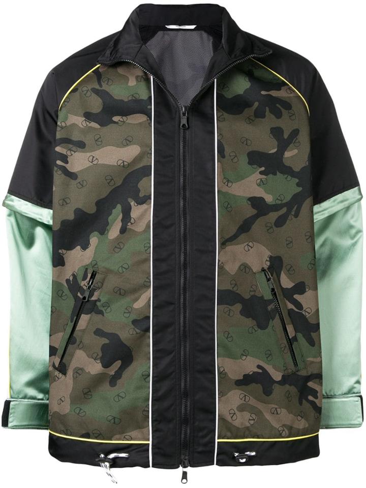 Valentino Vltn Camouflage Jacket - Black