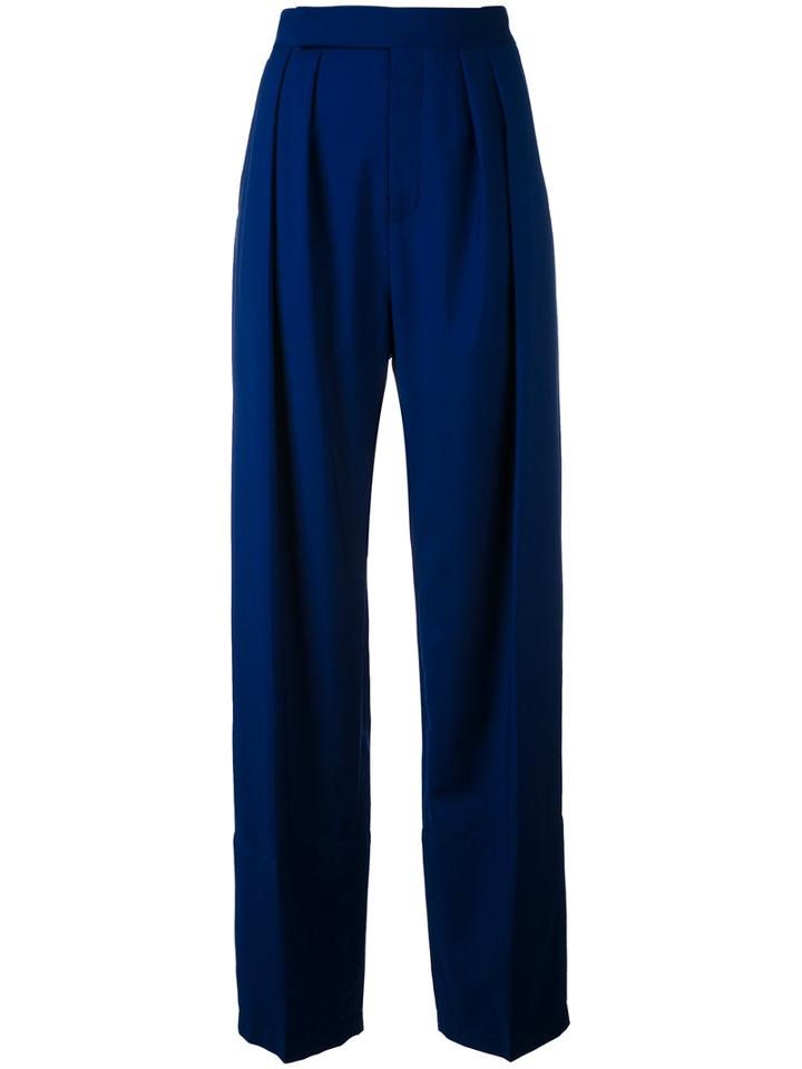 Outsource Images - Cropped Pants - Women - Cotton/virgin Wool - 38, Blue, Cotton/virgin Wool