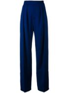 Outsource Images - Cropped Pants - Women - Cotton/virgin Wool - 38, Blue, Cotton/virgin Wool