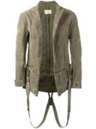 Greg Lauren Suspender Effect Blazer, Men's, Size: 2, Green, Silk/cotton/linen/flax