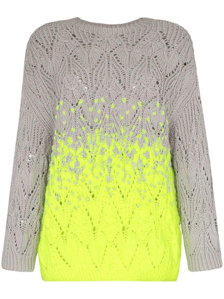 Vika Gazinskaya Contrast Neon Knitted Jumper - Grey