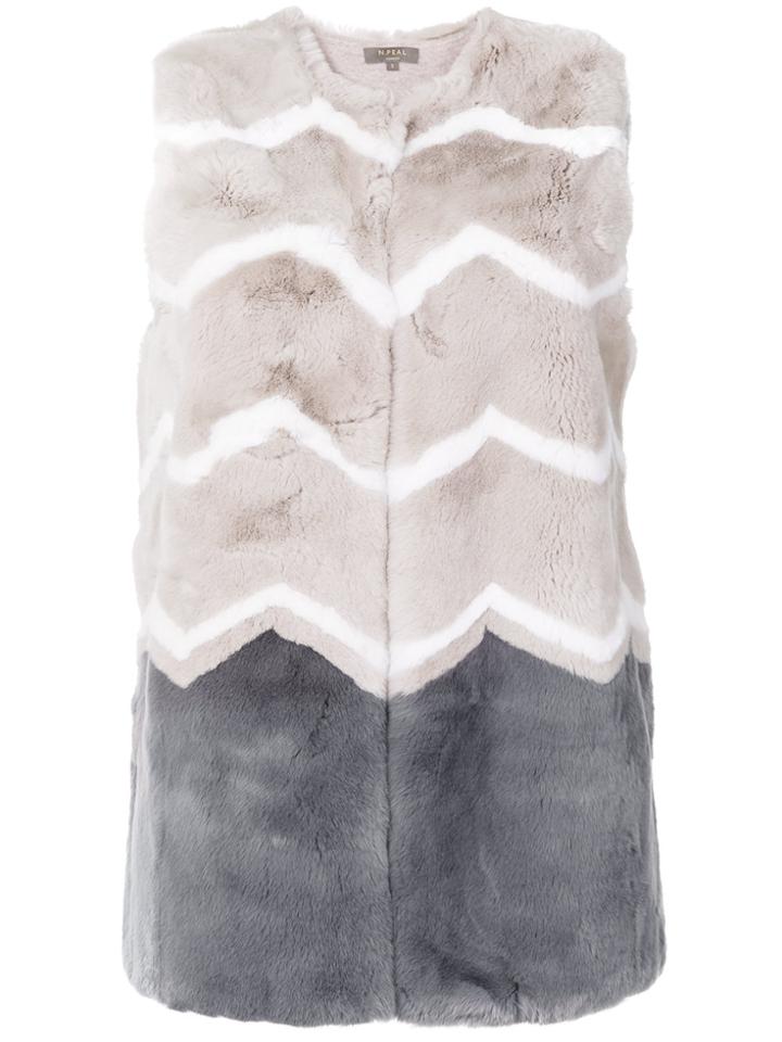 N.peal Patterned Gilet - Nude & Neutrals