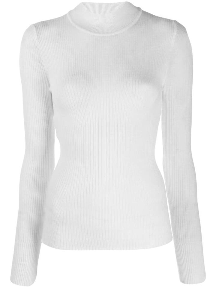 Alberta Ferretti Ribbed Jumper - White