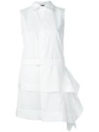Dsquared2 Layered Shirt Dress, Women's, Size: 44, White, Cotton