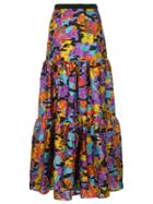 Mary Katrantzou Floral Flared Maxi Skirt - Black