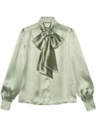 Gucci Pussybow Blouse - Green