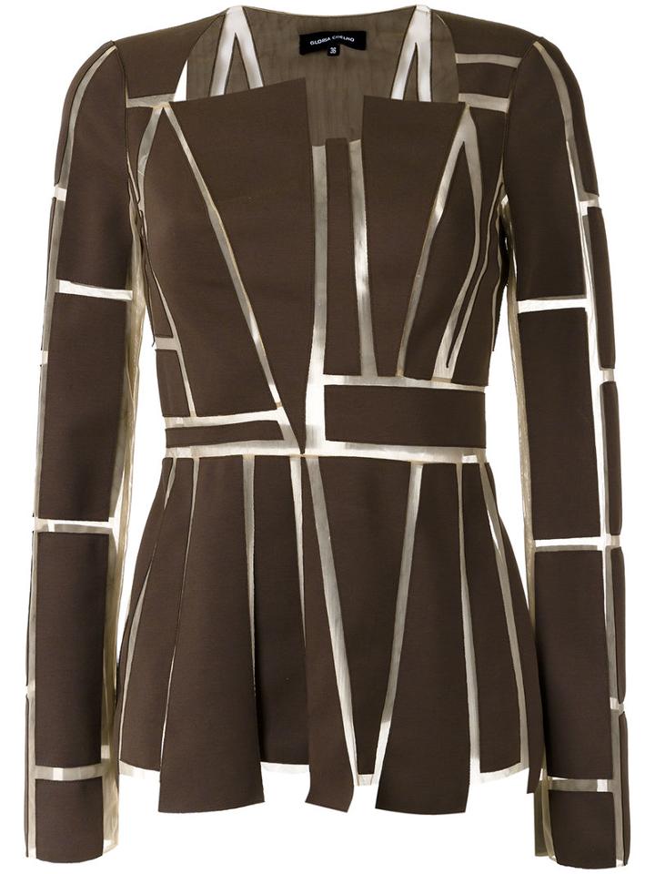 Gloria Coelho - Panelled Blouse - Women - Polyamide - 40, Brown, Polyamide