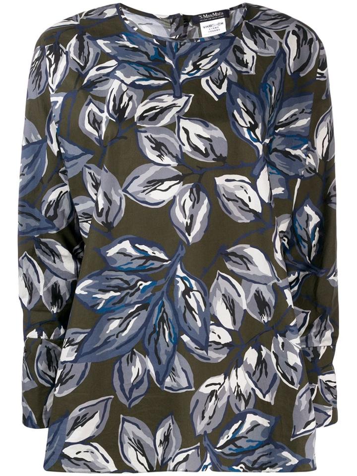 's Max Mara Floral Long-sleeve Blouse - Green