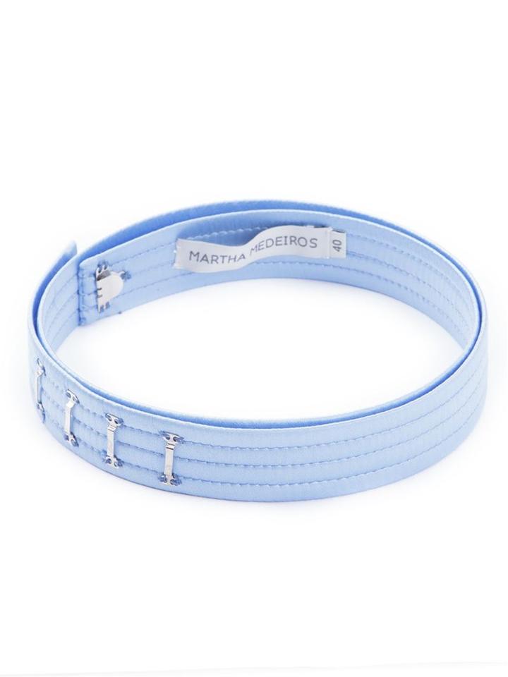 Martha Medeiros Satin Belt, Women's, Size: 42, Blue, Satin