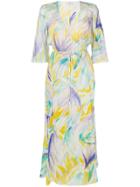 Forte Forte Abstract Print Wrap Dress - Green
