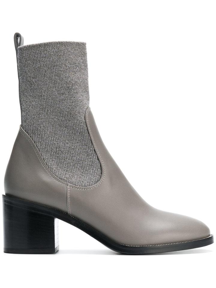Fabiana Filippi Chunky Heel Mid-calf Boots - Grey