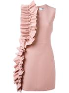 Msgm Sleeveless Ruffle Dress, Women's, Size: 38, Pink/purple, Polyester/spandex/elastane/viscose