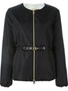 Fay Zip Fastening Jacket, Women's, Size: M, Black, Polyamide/polyester/calf Leather