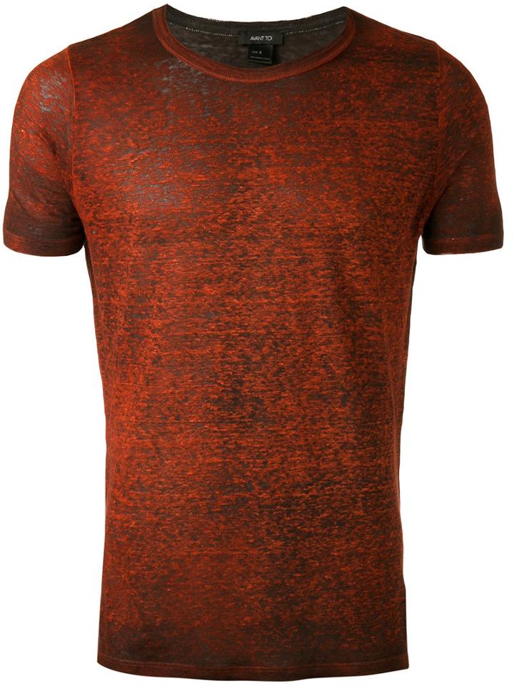 Avant Toi Side Slit T-shirt, Men's, Size: Large, Red, Linen/flax