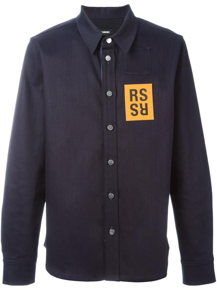 Raf Simons Badge Detail Denim Shirt