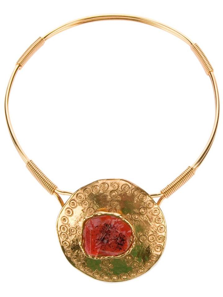 Disc Choker, Women's, Metallic, Yves Saint Laurent Vintage