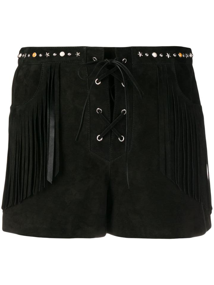 Miu Miu Suede Mini Shorts - Black