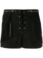 Miu Miu Suede Mini Shorts - Black
