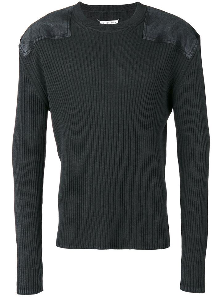 Maison Margiela - Shoulder Patch Jumper - Men - Cotton/wool - M, Grey, Cotton/wool