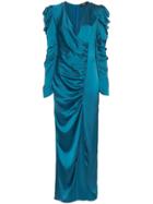 De La Vali Gin Ruched Maxi Dress - Blue