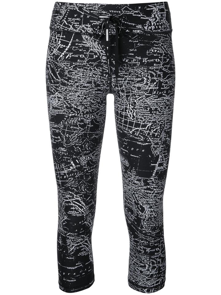 The Upside Maps Print Fitness Capris - Black