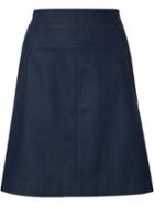 Akris Punto A-line Denim Skirt, Women's, Size: 6, Blue, Cotton