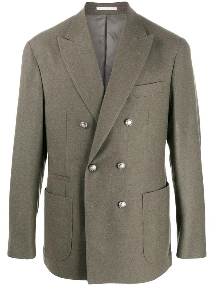 Brunello Cucinelli Double Breasted Blazer - Green