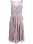 Aidan Mattox Embellished Shift Dress - Pink & Purple