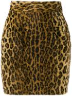 Moschino Pre-owned 1990's Leopard Print Skirt - Brown