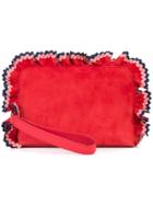 Loeffler Randall Ruffle Wristlet Purse - Red