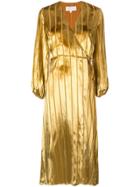 Michelle Mason Midi Wrap Dress - Gold