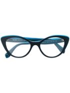 Miu Miu Eyewear Cat Eye Frame Glasses - Blue