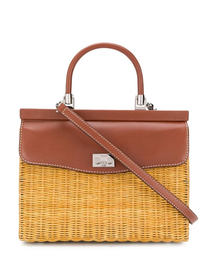 Rodo Large Basket Tote Bag - Brown