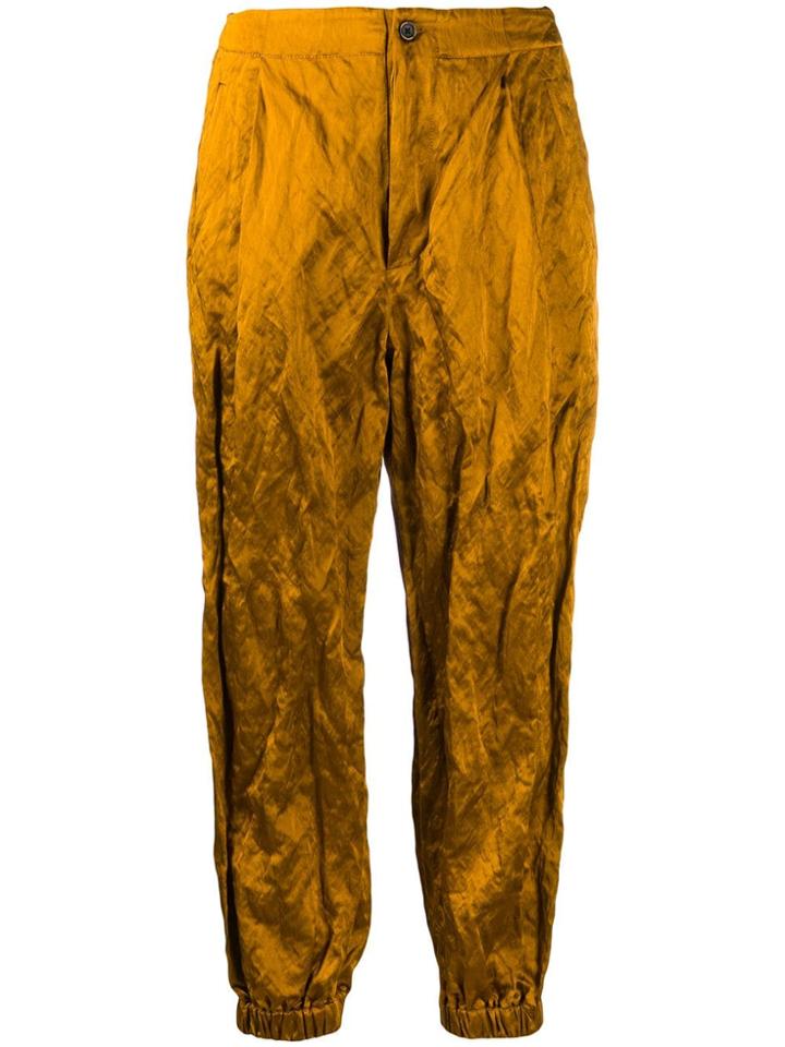 Uma Wang Poppy Tapered Creased Trousers - Orange