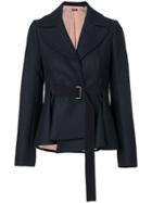 Jil Sander Navy Belted Fitted Jacket - Blue