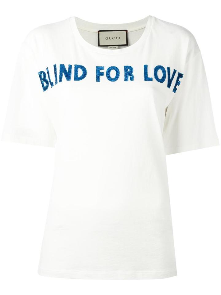 Gucci Blind For Love T-shirt, Women's, Size: Xs, White, Cotton