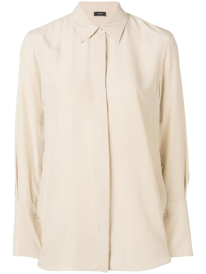 Joseph Buttoned Sleeve Shirt - Neutrals