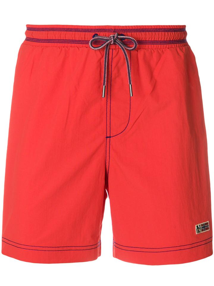 Napapijri Drawstring Swim Shorts - Red