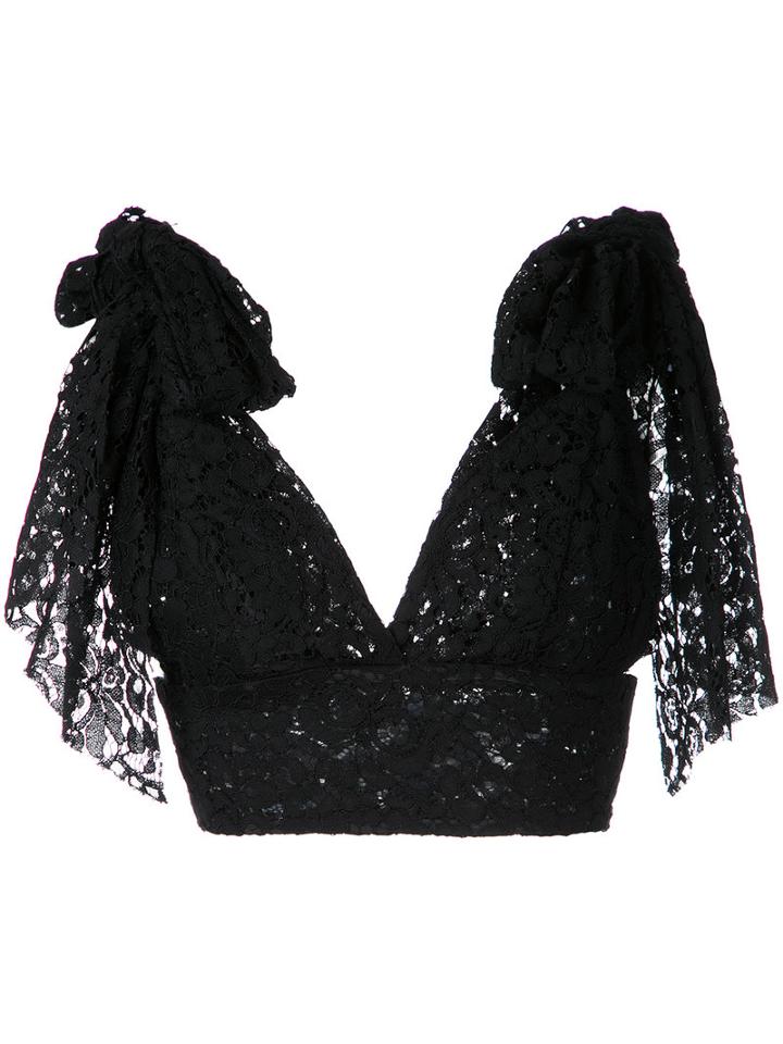 Bambah - Tied Shoulder Triangle Top - Women - Polyester - 10, Black, Polyester