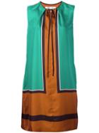 Diane Von Furstenberg Colour-block Dress, Women's, Size: 8, Green, Silk